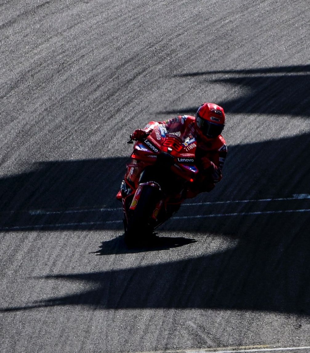 Marc Marquez aboard the Factory Ducati at Sepang testing